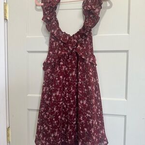 Altar'd State Burgundy Floral Mini Dress NWT